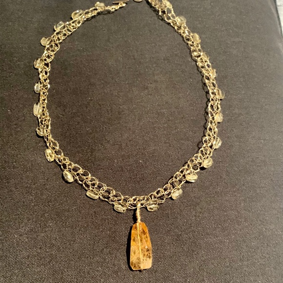 Handmade necklace with citrine pendant - Picture 4 of 5